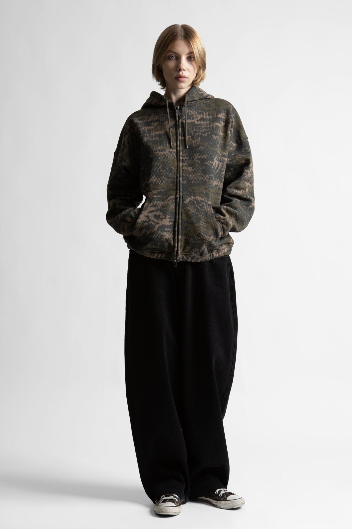 Hoodie Zip Boxy Digicamo - WASTED PARIS