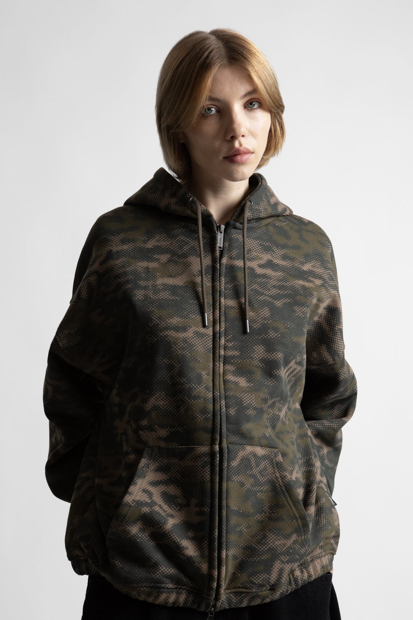 Hoodie Zip Boxy Digicamo - WASTED PARIS
